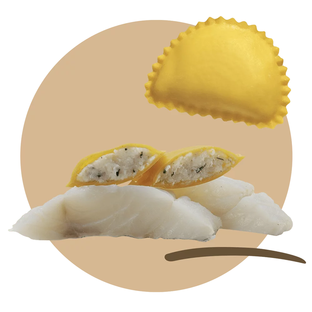 RAVIOLOTTI WITH SALT COD