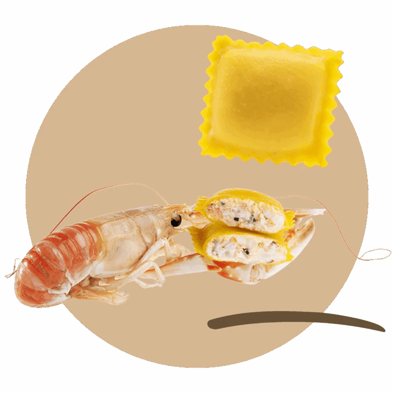 Scrigni® with scampi