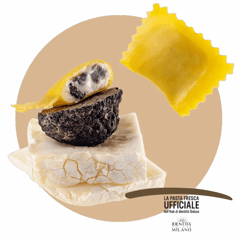 Agnoli with truffle and stracchino all’antica cheese
