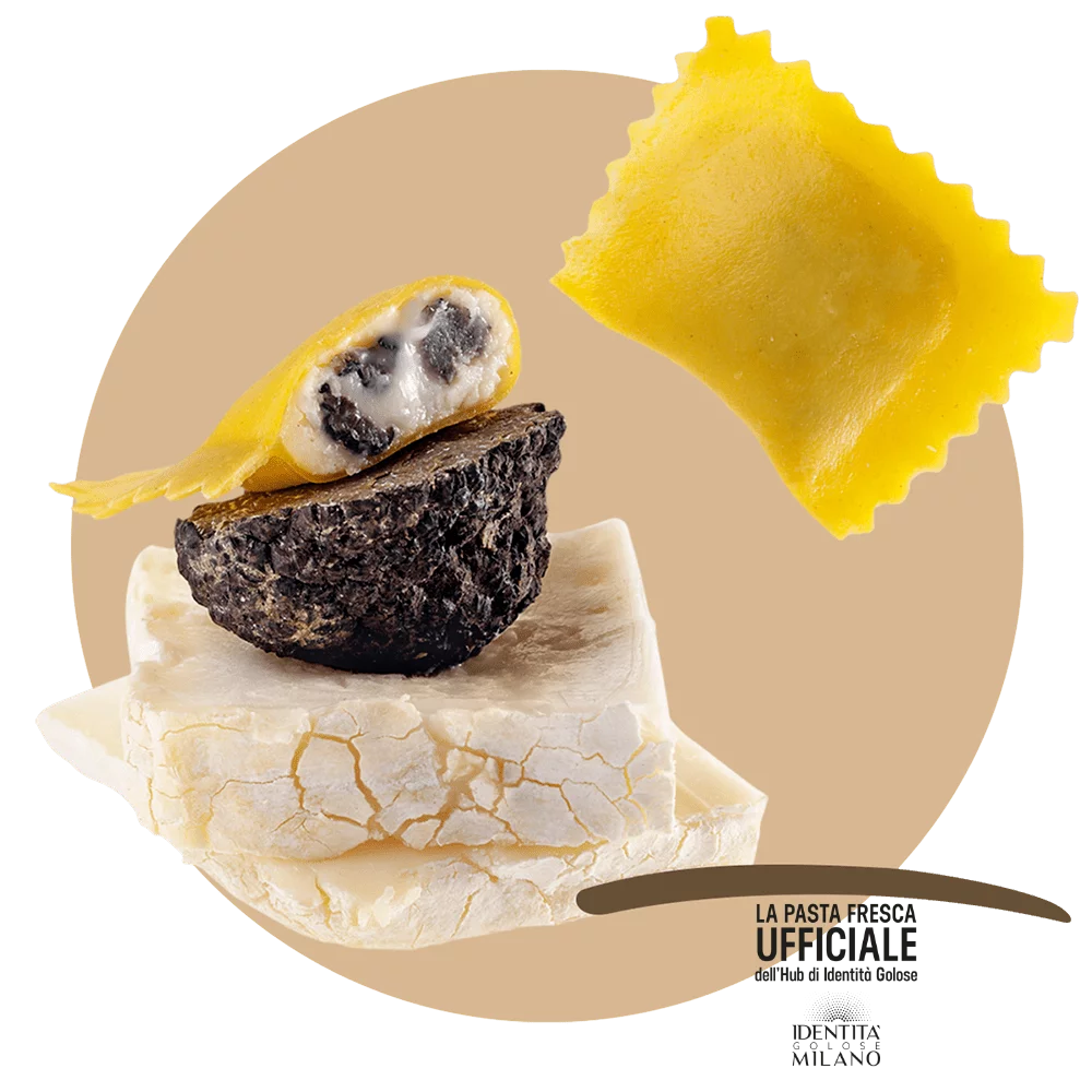 Agnoli with truffle and stracchino all’antica cheese