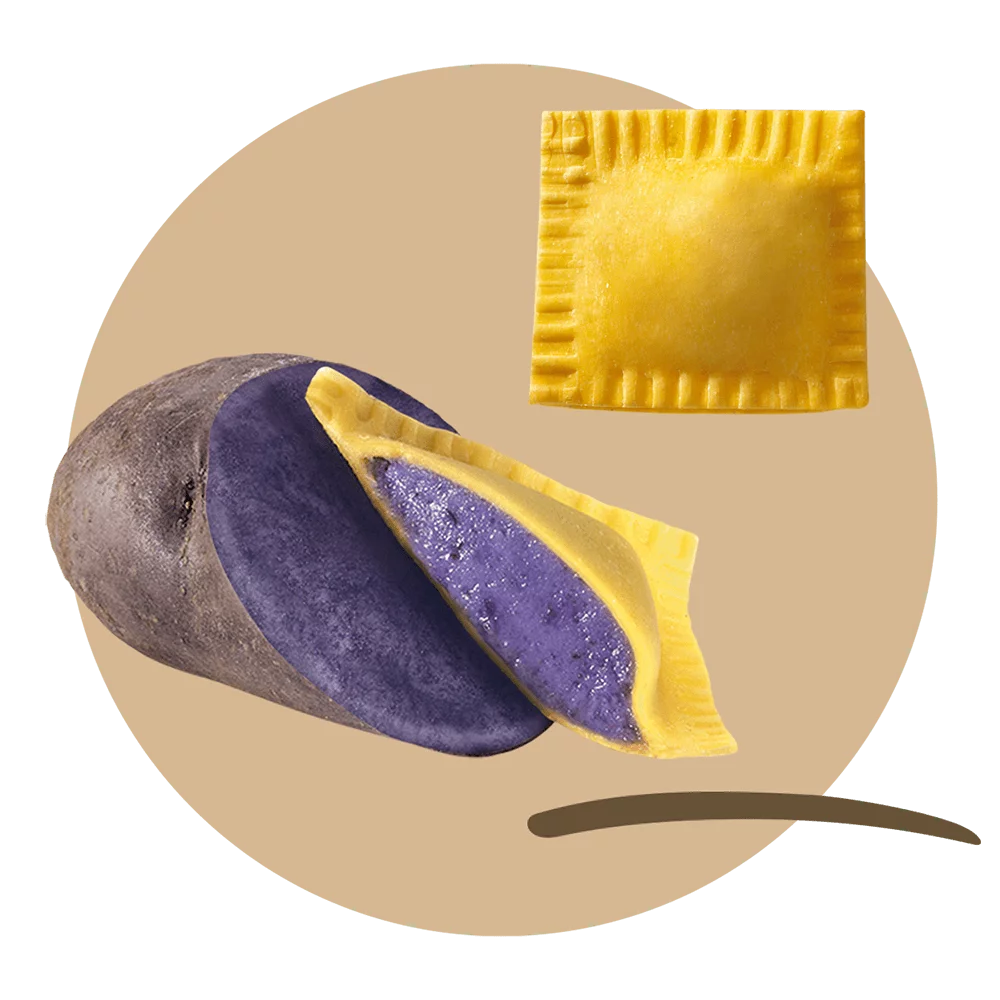 Le violette with purple potatoes Vitelotte