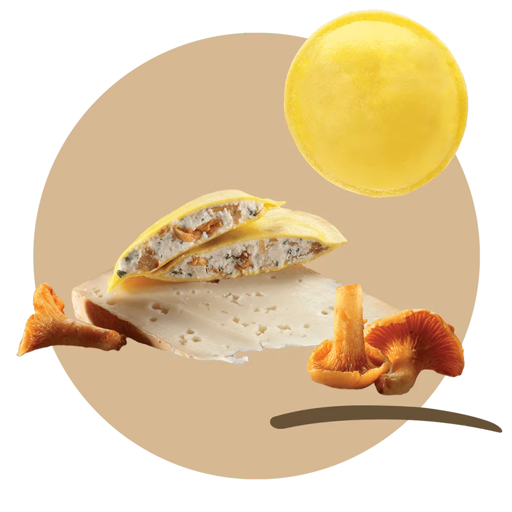 Panciotti® with chanterelle mushrooms and Fontina DOP cheese