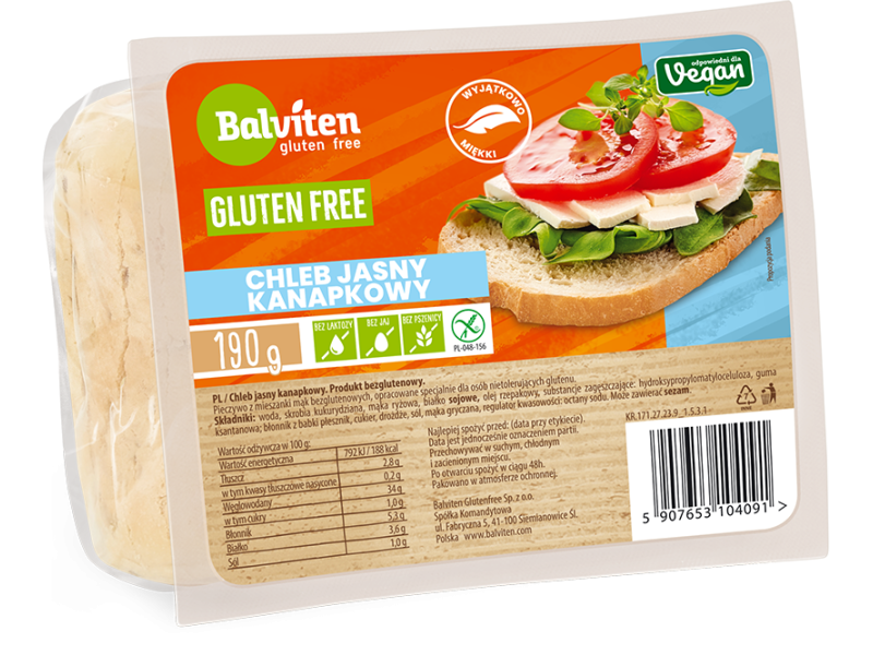 Bukë e bardhë pa gluten 190g.