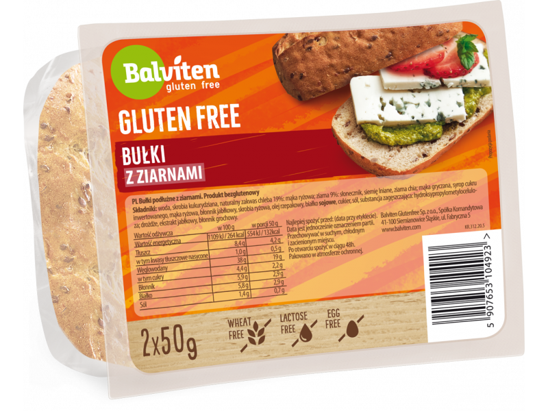Long Rolls with grains 2x50g. Gluten-Free